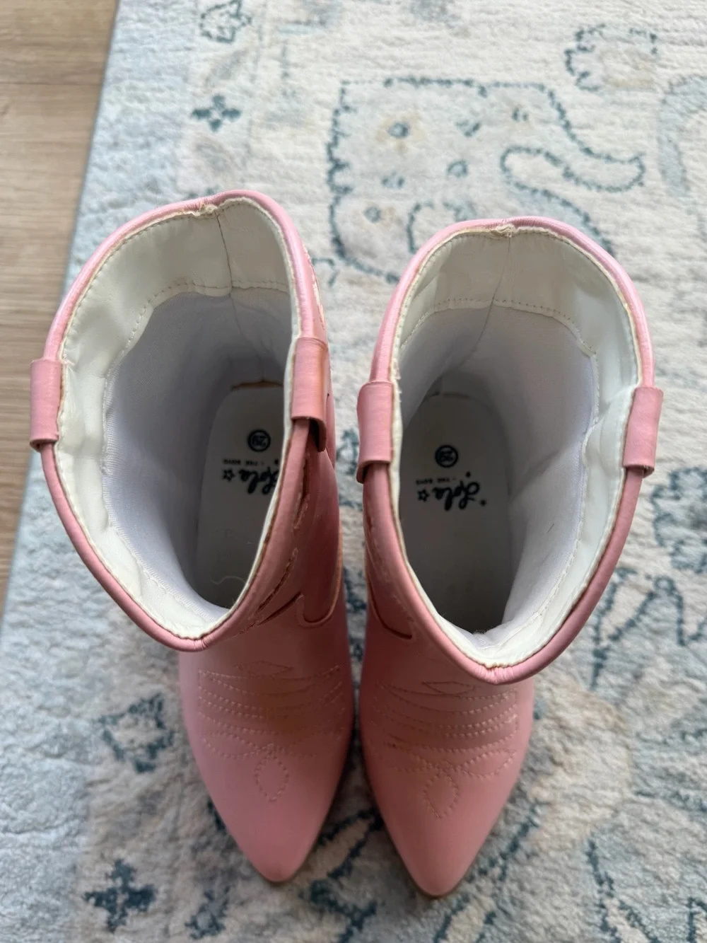 Lola & the Boys Pink Heart Cutout Women's Western Boots